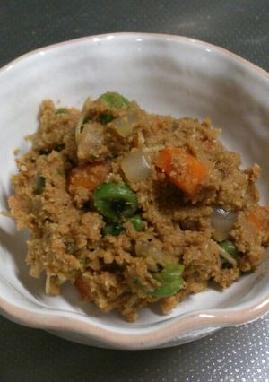 レンジでカレーおから　ムチムチ食感！-レシピのメイン写真