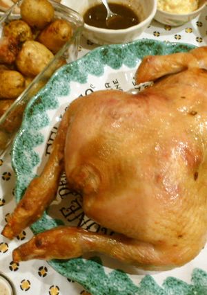 ピラフ入りオーブンで丸鶏のローストチキン-レシピのメイン写真