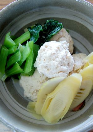 便秘にも！鶏団子とたけのこの煮物-レシピのメイン写真