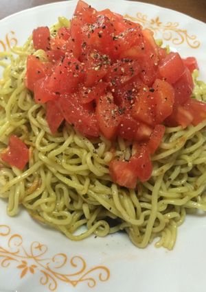 俺流！バジルとフレッシュトマトの焼きそば-レシピのメイン写真