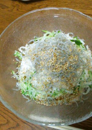 やまいも・ちりめんうどん-レシピのメイン写真