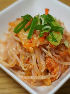 ごま油が香るキムチもやし☆おつまみにも♪-レシピのメイン写真