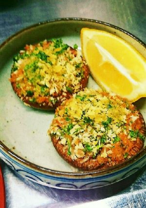 簡単節約市販ミートソースで椎茸のグラチネ-レシピのメイン写真