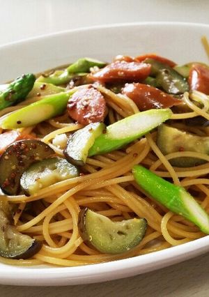 マスタードと醤油の和風パスタ-レシピのメイン写真