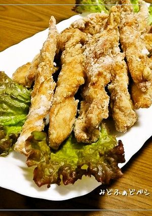 サクッと柔らか✿鶏むね肉のねじり棒唐揚げ-レシピのメイン写真