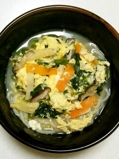 野菜たっぷり!山菜入り卵とじうどん-レシピのメイン写真