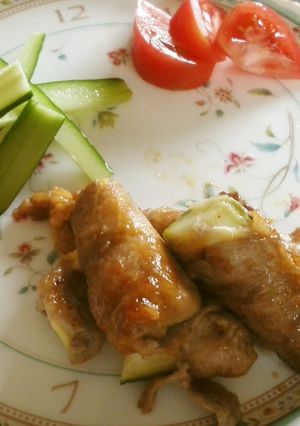 簡単ズッキーニ肉巻き、酢豚風(^_^)-レシピのメイン写真