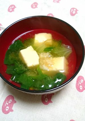 レタスと卵豆腐の生姜入り味噌汁-レシピのメイン写真
