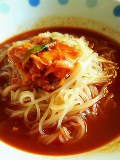 韓国冷麺トマトスープ-レシピのメイン写真