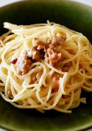 たらこ納豆アーリオオーリオペペロンチーノ-レシピのメイン写真