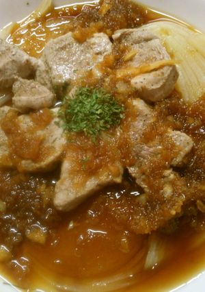一人ランチ　豚肉と　玉ねぎのレンジ蒸し！-レシピのメイン写真