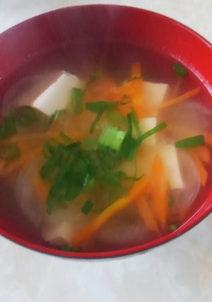豆腐と玉ねぎと人参とネギの味噌汁☆-レシピのメイン写真