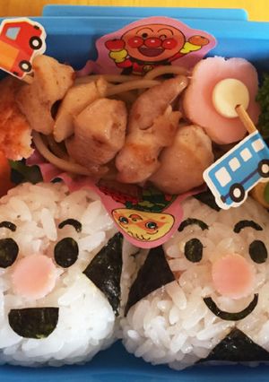 簡単キャラ弁♡おむすびまん・こむすびまん-レシピのメイン写真