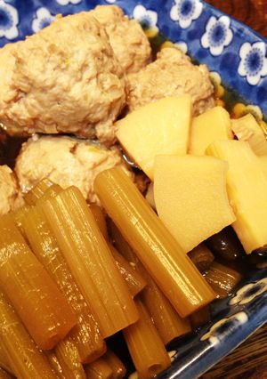 鶏つくねと春野菜の煮物-レシピのメイン写真