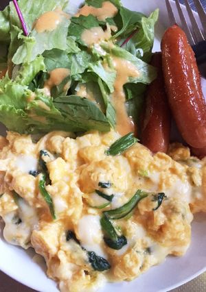 糖質制限中でも★朝食トロトロチーズエッグ-レシピのメイン写真