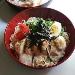 รูปของ ♥梅とろろ♥冷やしぶっかけ塩らーめん✨