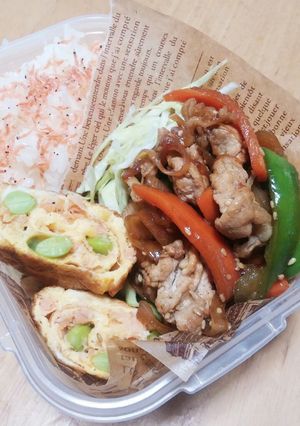 ☆枝豆と鮭の卵焼き☆お弁当0605-レシピのメイン写真