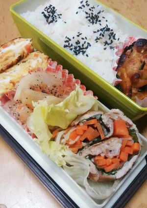 ☆薄切り豚肉の野菜巻き☆0610-レシピのメイン写真