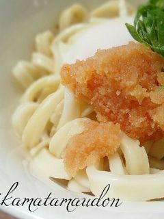 簡単ランチ☆贅沢明太クリーム釜たまうどん-レシピのメイン写真