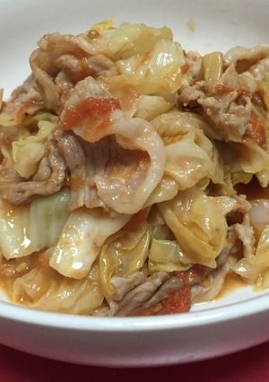 簡単♪キャベツと豚肉のトマト蒸-レシピのメイン写真