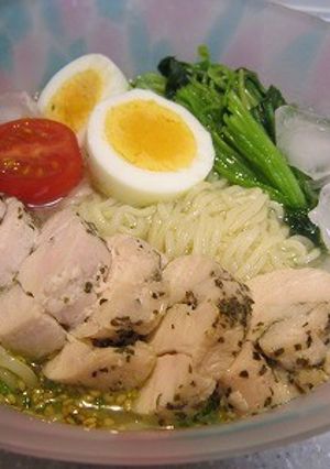 鶏ハムで冷しぶっかけ塩ラーメン-レシピのメイン写真