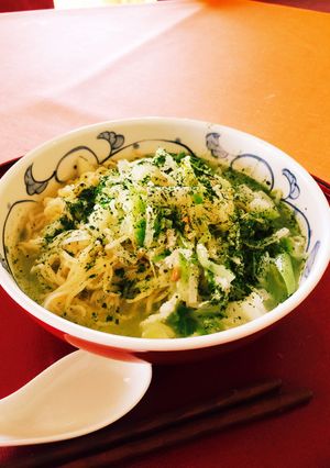 緑のラーメン☆お茶プレッソでカテキン摂取-レシピのメイン写真