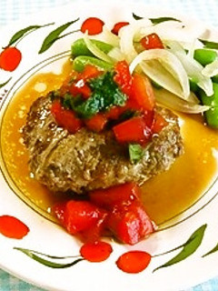 ジューシー♪トマしそ和風ハンバーグ -レシピのメイン写真