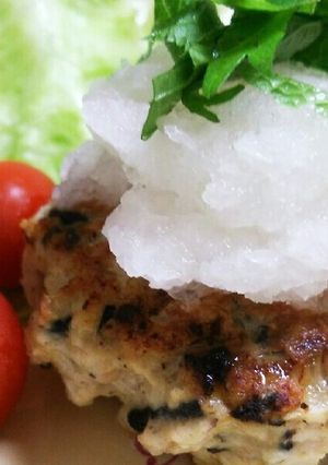 ひじきと枝豆の和風おろしハンバーグ-レシピのメイン写真