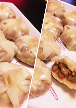 餃子の皮で小籠包。中身は納豆♡-レシピのメイン写真