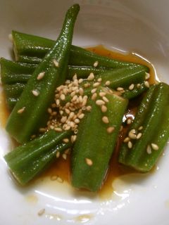 簡単 副菜 オクラのめんつゆ ごま油和え-レシピのメイン写真