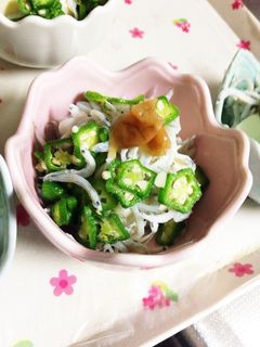 約5分!豆腐とオクラしらす和え 梅のせ-レシピのメイン写真