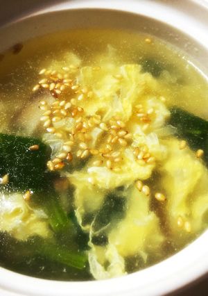 ほうれん草と椎茸の玉子スープ-レシピのメイン写真