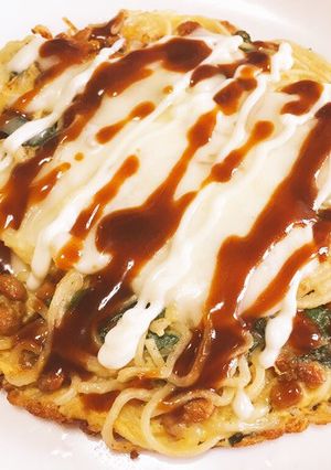 そーめん×大葉×納豆★お好み焼き風-レシピのメイン写真