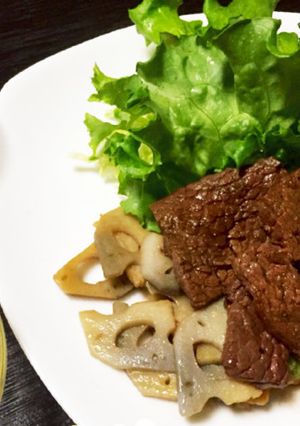 おつまみ★牛カルビと蓮根のBBQ-レシピのメイン写真