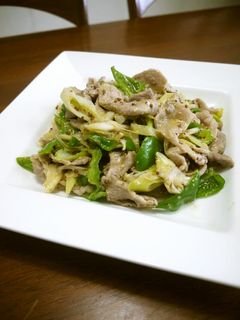豚肉のピーマンと長葱の粒マスタード炒め♪-レシピのメイン写真