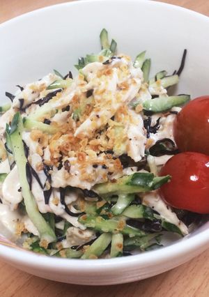 やわらか蒸し鶏とひじきの胡麻サラダ-レシピのメイン写真