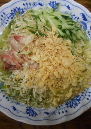 さっぱり。天かす冷やしぶっかけ塩らーめん-レシピのメイン写真