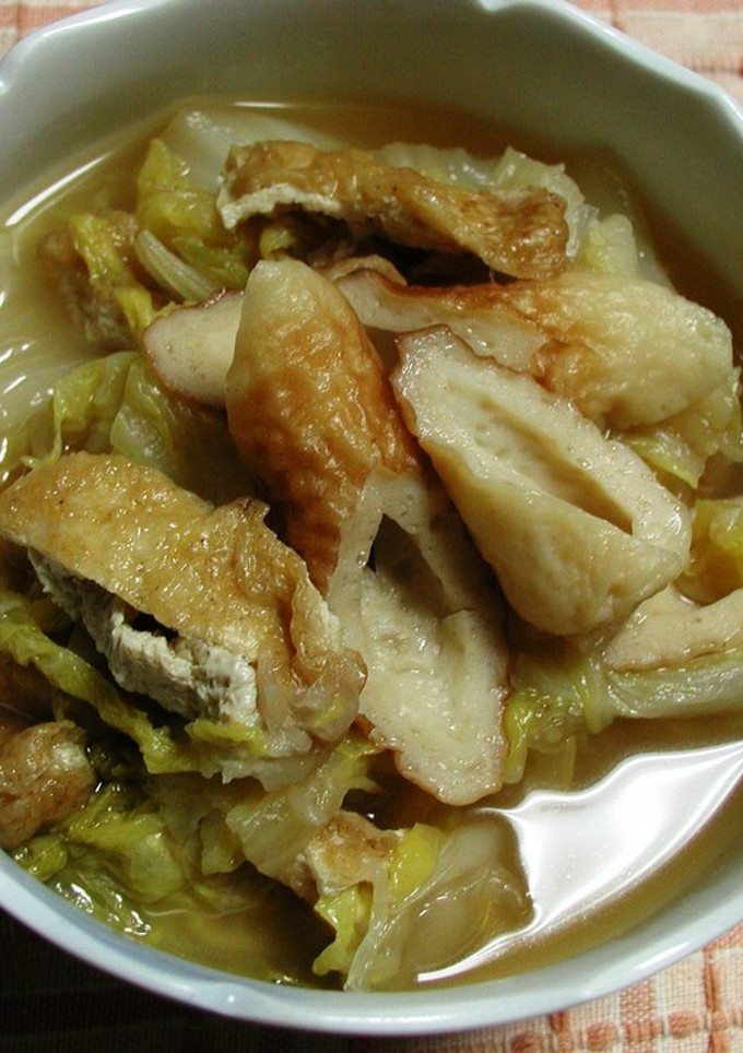 ☆白菜・ちくわ・うす揚げのめんつゆ煮☆-レシピのメイン写真