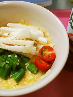 卵かけご飯にオクラと長いものねばねばー丼-レシピのメイン写真