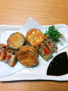 サクッジューシー*なすのひき肉はさみ揚げ-レシピのメイン写真