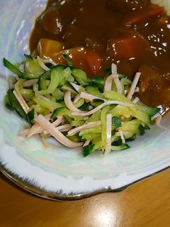 簡単♪きゅうりとハムのサラダ♪カレーに♪-レシピのメイン写真
