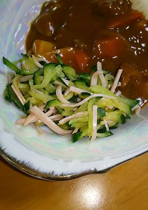 簡単♪きゅうりとハムのサラダ♪カレーに♪-レシピのメイン写真