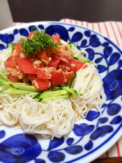 ツナとトマトの冷やし素麺-レシピのメイン写真