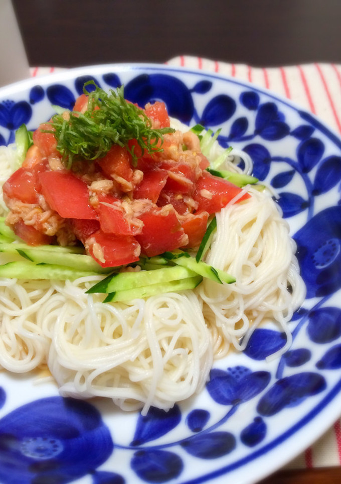 ツナとトマトの冷やし素麺-レシピのメイン写真