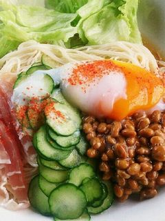 冷やし中華風納豆そうめん-レシピのメイン写真