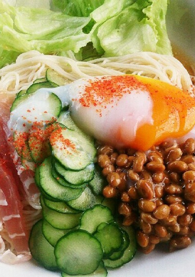冷やし中華風納豆そうめん-レシピのメイン写真