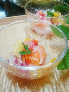 サーモンのさっぱりレモン酢マリネ✾-レシピのメイン写真
