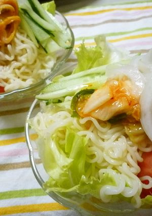 酢っきり！夏の野菜とキムチで塩らーめん♪-レシピのメイン写真