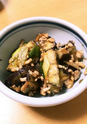 時短簡単♡鶏ミンチ茄子長ネギの甘酢炒め-レシピのメイン写真