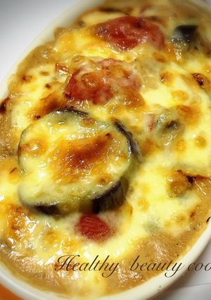 小麦粉、バター不要♡茄子トマトグラタン-レシピのメイン写真